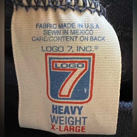 Vintage 90s Logo 7 blue Michigan Wolverines embroidered logo blue sweatshirt XL - Picture 4 of 9